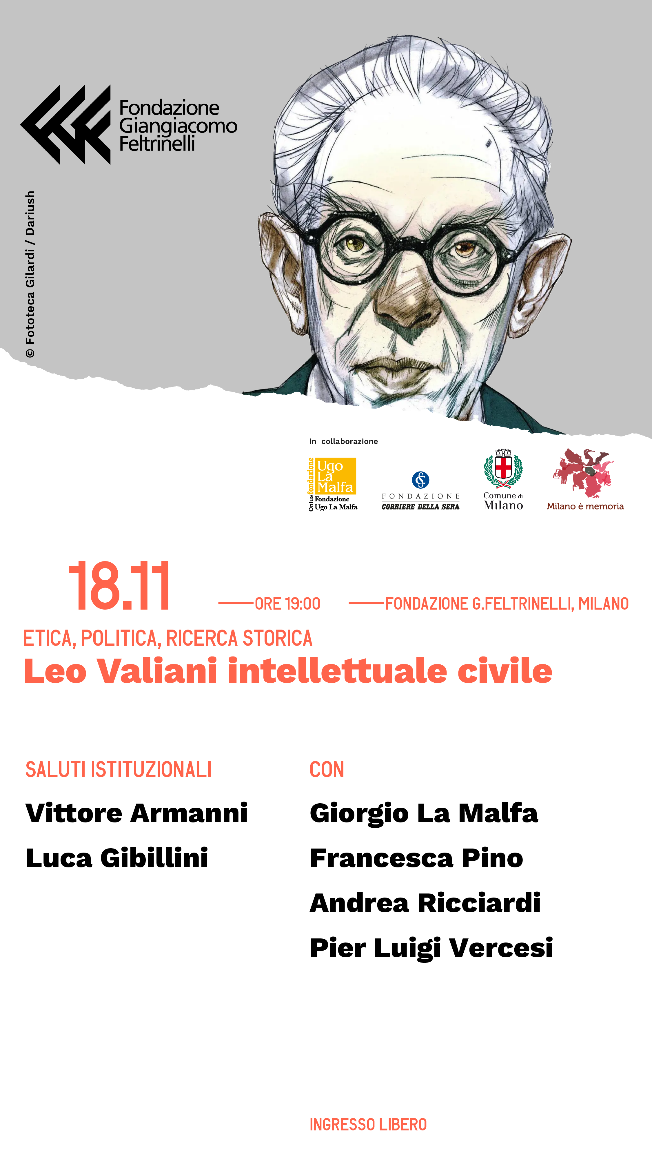 Incontro "Leo Valiani, intellettuale civile" in Fondazione Feltrinelli