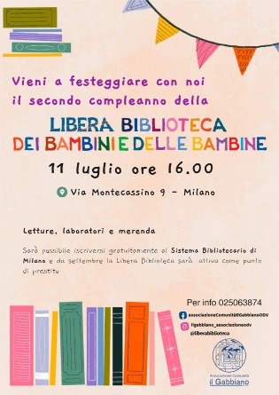 11 luglio 2024: buon compleanno Libera Biblioteca!