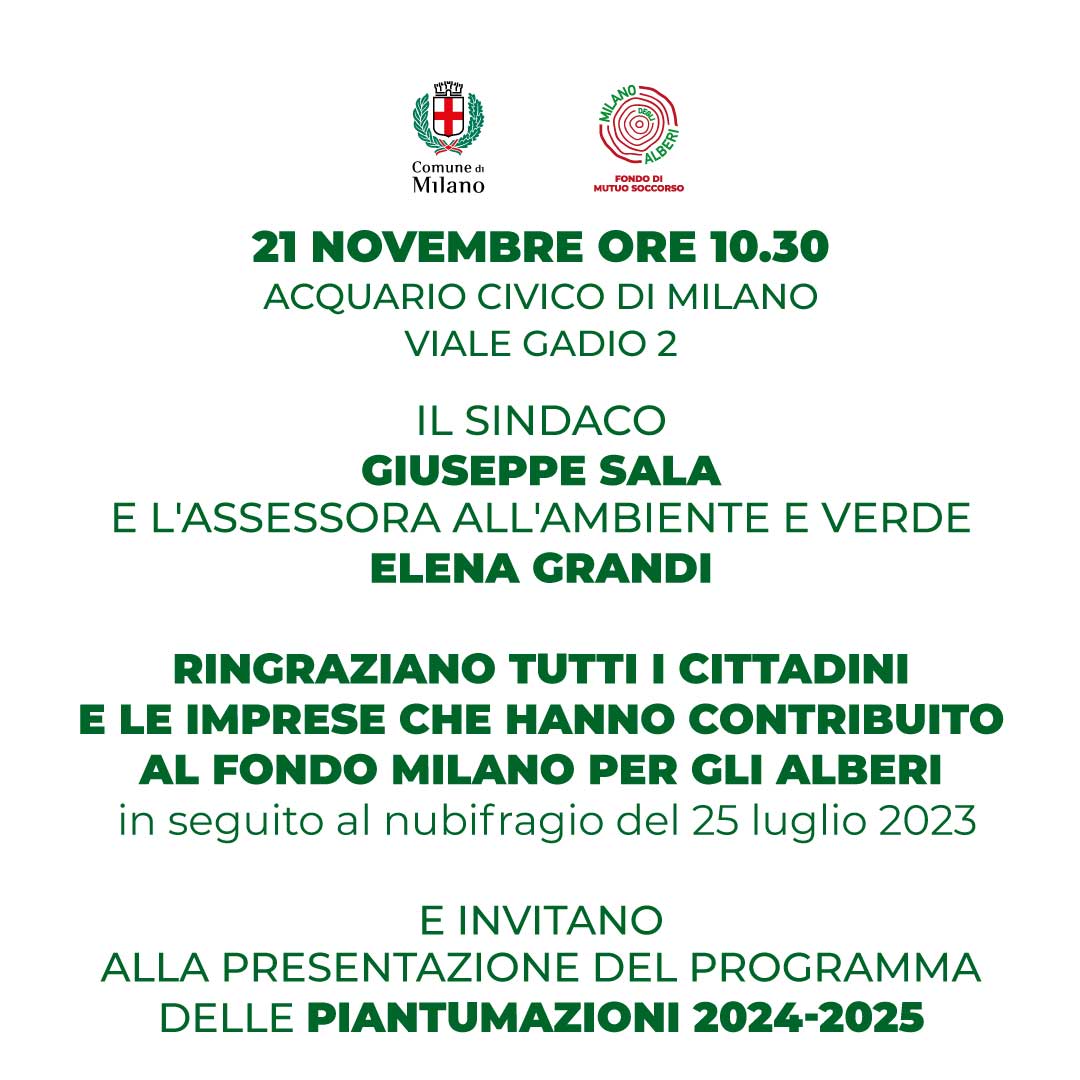 21 novembre - Giornata Nazionale dell’Albero - programma delle piantumazioni 2024-2025