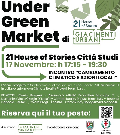 Under Green Market e Incontro: Cambiamento climatico e azioni locali